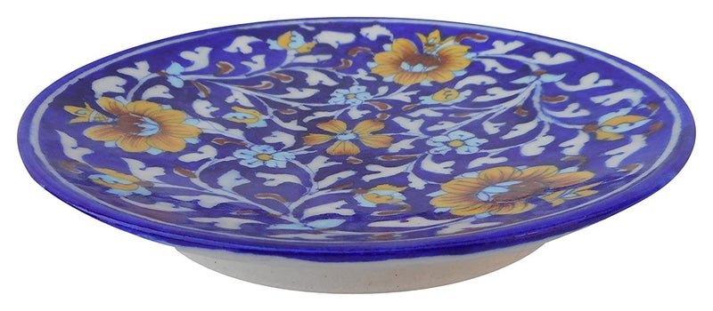 CRAFT PARK Blue Pottery Ceramic Wall Hanging Decorative Handmade 8 Inch Round Plate CPDP17 - Image 4