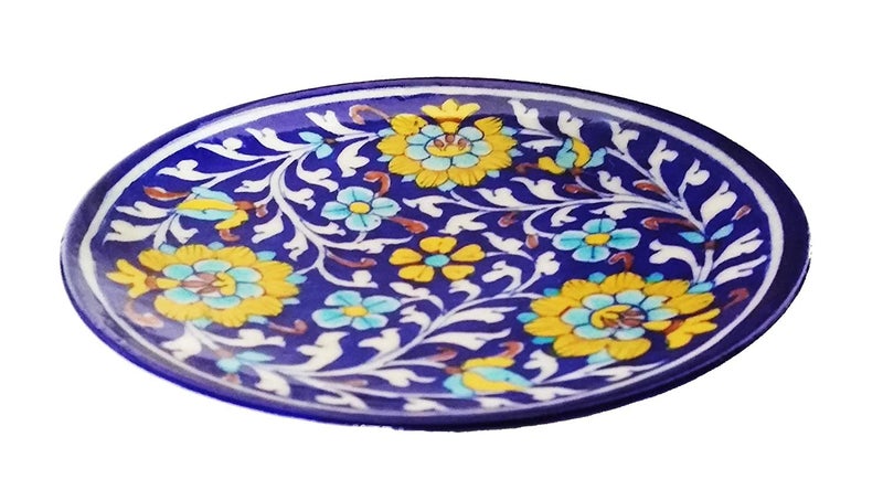 CRAFT PARK Blue Pottery Ceramic Wall Hanging Decorative Handmade 8 Inch Round Plate CPDP17 - Image 3
