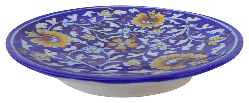 CRAFT PARK Blue Pottery Ceramic Wall Hanging Decorative Handmade 8 Inch Round Plate CPDP17 - Image 2