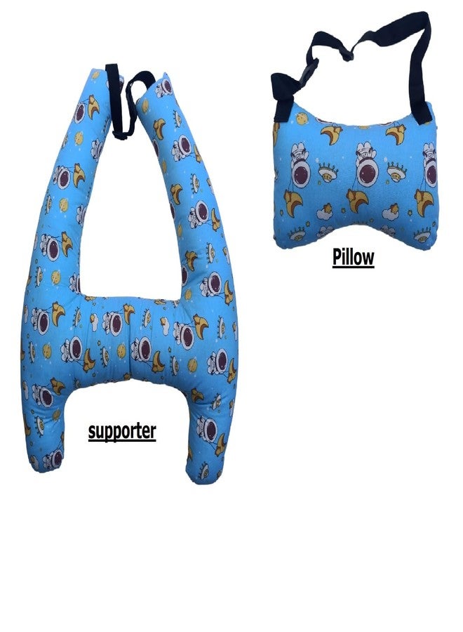 THE MODERN TREND TMT-Kid Car Sleeping Head Support, Car Headrest Pillow for Kids, Baby Toddler Travel Pillows, Adults and Children Neck Rest Pillow for Long-Distance Travel (H-Shape Blue) - Image 5