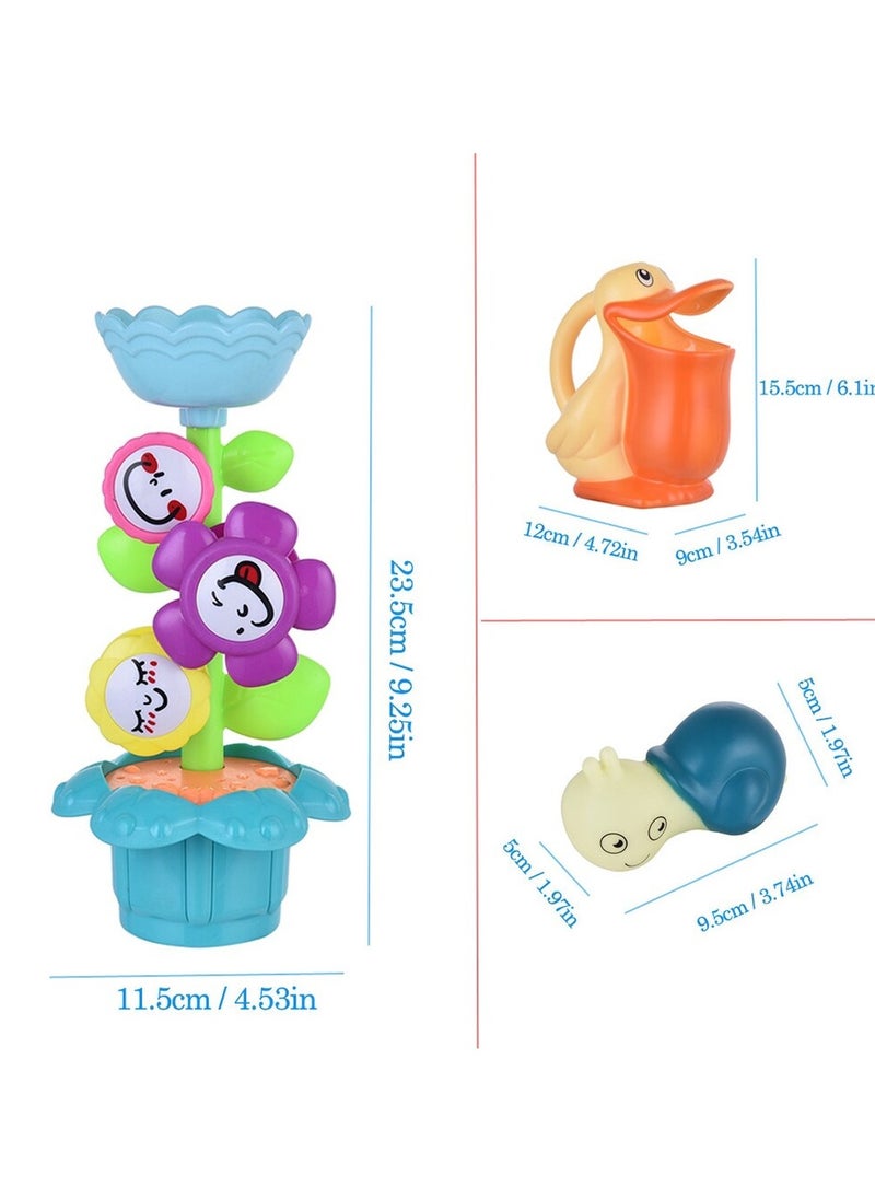 BrainGiggles - BrainGiggles Baby Bath Toy Set - Flower Waterfall Water Station | Fun Animal Bath Toys for Kids Toddlers | Bath Time Learning Toy (Flower) - Image 1