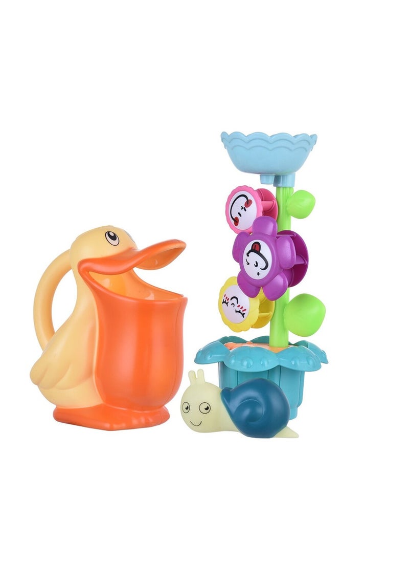 BrainGiggles - BrainGiggles Baby Bath Toy Set - Flower Waterfall Water Station | Fun Animal Bath Toys for Kids Toddlers | Bath Time Learning Toy (Flower) - Image 1