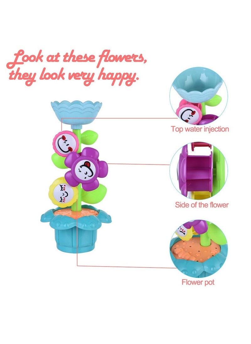 BrainGiggles - BrainGiggles Baby Bath Toy Set - Flower Waterfall Water Station | Fun Animal Bath Toys for Kids Toddlers | Bath Time Learning Toy (Flower) - Image 1