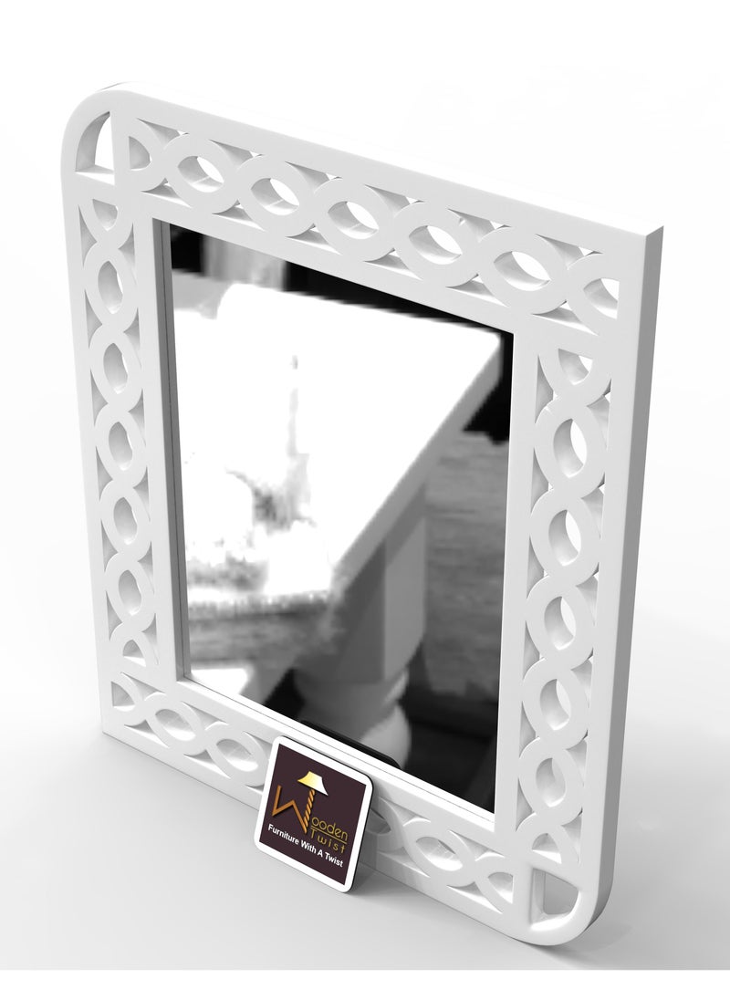 Wooden Twist Modern Decorative Wooden Wall Mirror Bathroom Mirror  - Image 3
