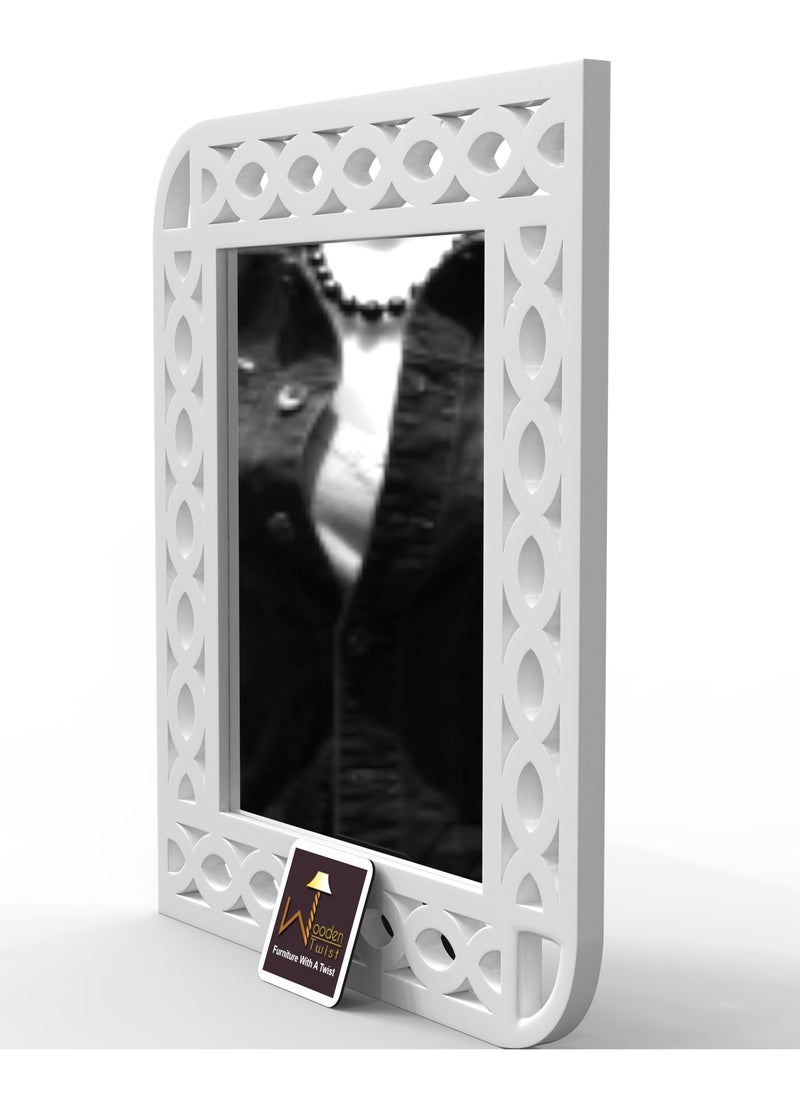 Wooden Twist Modern Decorative Wooden Wall Mirror Bathroom Mirror  - Image 4