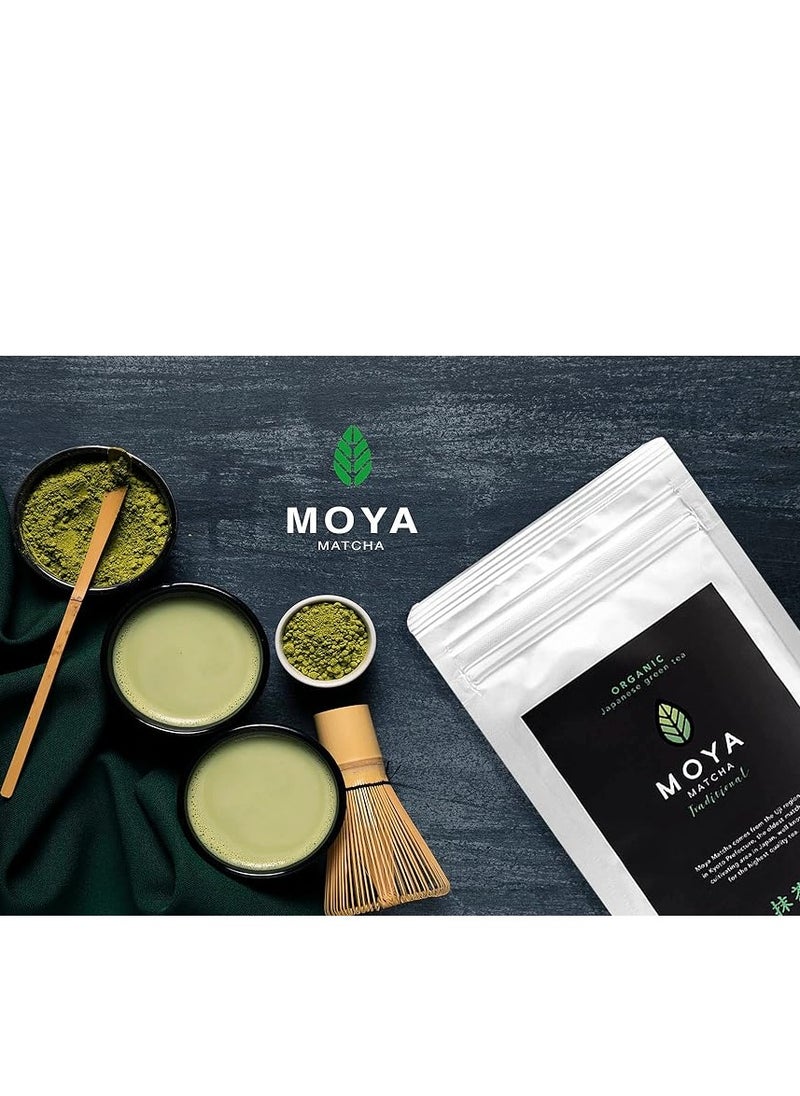 MOYA - Organic Matcha Powder, Authentic Japanese Green Tea, 250g. Recommended Serving Is 1g To 1.5g. - Image 1