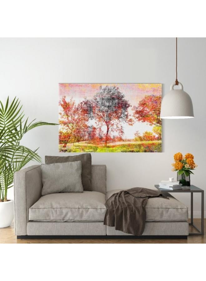 Home Gallery Canvas Wall Art, Abstract Framed Portrait of Vintage Trees Scenic - Image 3