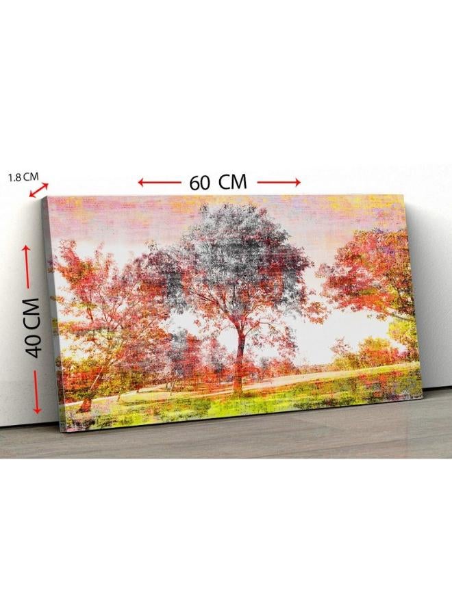 Home Gallery Canvas Wall Art, Abstract Framed Portrait of Vintage Trees Scenic - Image 4