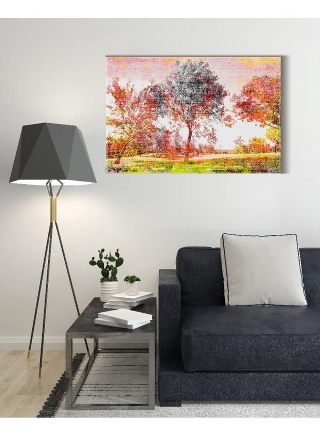 Home Gallery Canvas Wall Art, Abstract Framed Portrait of Vintage Trees Scenic - Image 2