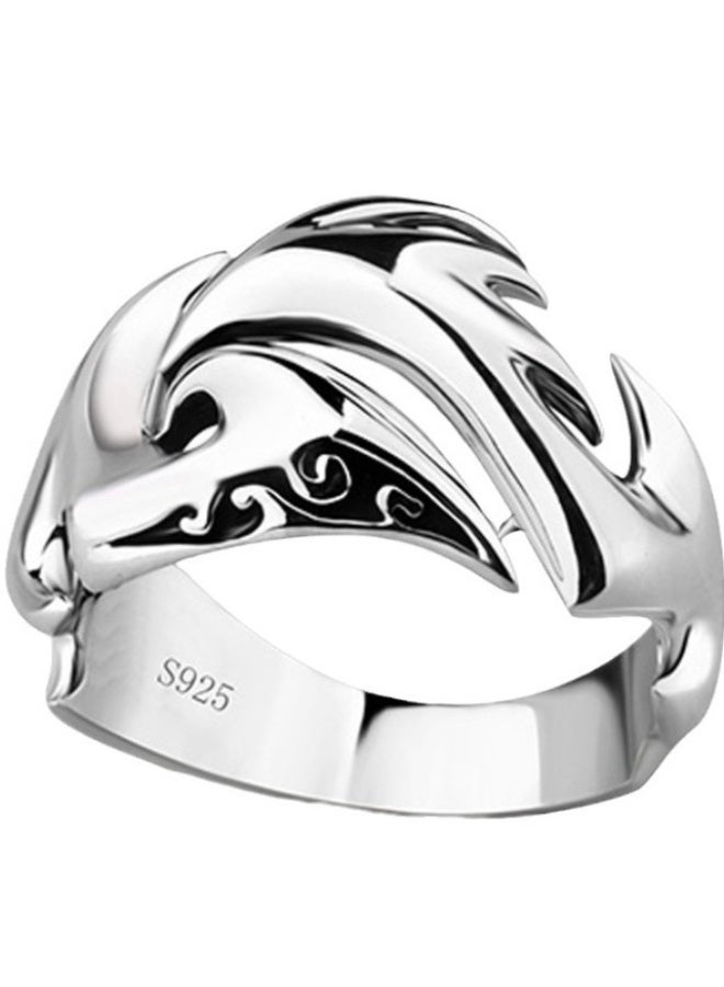 خاتم رجالي قابل للتعديل من الفضة الإسترليني S925، خاتم أنيق فريد من نوعه من الفضة الإسترليني، خاتم مفتوح لا يتلاشى - Image 3