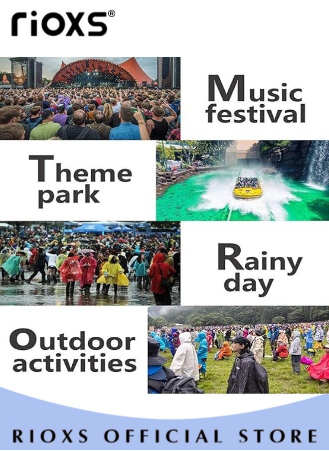 RIOXS - 2 Pcs Waterproof Raincoat for Kids Boys Girls Toddler Portable EVA Long Rain Ponchos With Hoods Elastic Sleeves Lightweight Rainwear Cape Reusable for Outdoor Cycling Camping (110cm*55cm) - Image 1