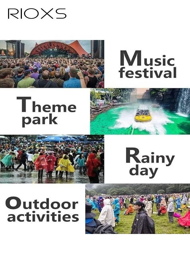RIOXS 2 Pcs Waterproof Raincoat for Kids, Boys Girls Toddler Raincoat, Portable EVA Long Rain Ponchos With Hoods, Elastic Sleeves Lightweight Rainwear, Reusable Raincoat for Outdoor Cycling Camping (110cm*55cm) - Image 4
