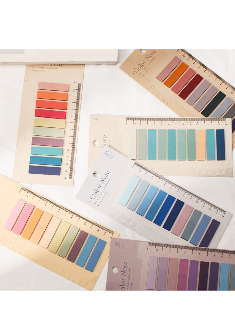 Markers Sticky Index Tabs, 6 Sheets Morandi Strip, Writable Notes with Ruler for Marking Classify File, Sticks Securely, Removes Cleanly 1200 Pcs - Image 4