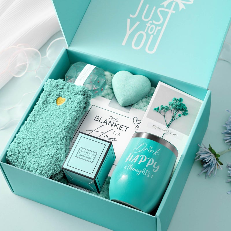 LE CADEAU Valentine's Day Gifts for Wife Girlfriend Her, Get Well Soon Gifts Self Care Gifts, Gardenia Spa Gift Basket Care Package with Blanket, Birthday Christmas for Mom Best Friend Women - Image 2