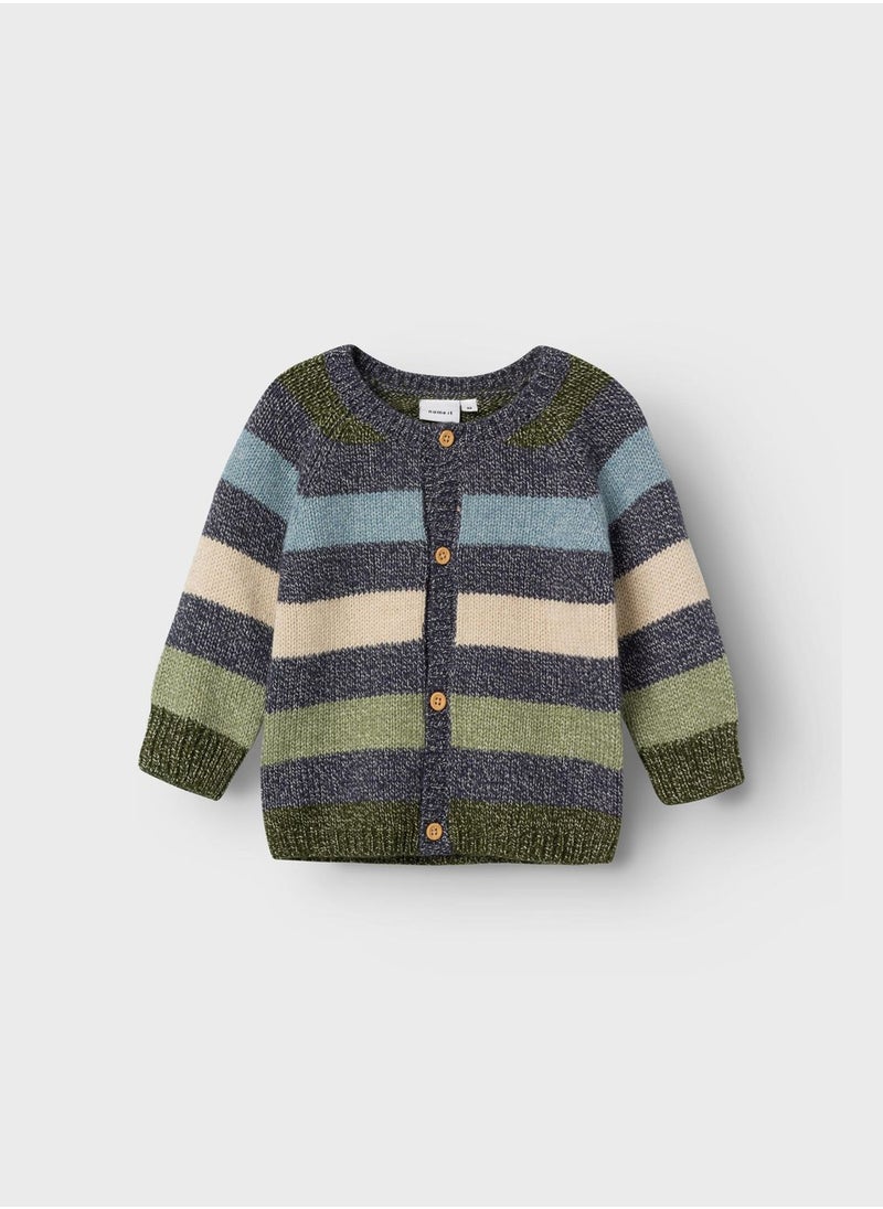 NAME IT - Kids Striped Knitted Cardigan - Image 1