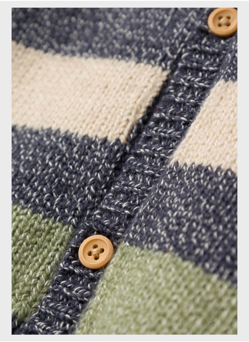 NAME IT - Kids Striped Knitted Cardigan - Image 1