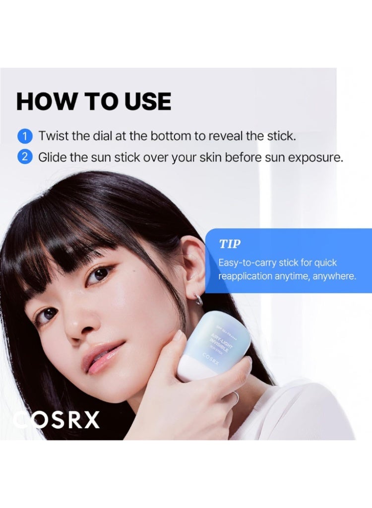 COSRX Airy-Light Invisible Sun Stick for Lightweight SPF Protection, Clear Finish & Korean Skincare COSRX Airy-Light Invisible Sun Stick for Lightweight SPF Protection, Clear Finish & Korean Skincareml - Image 5