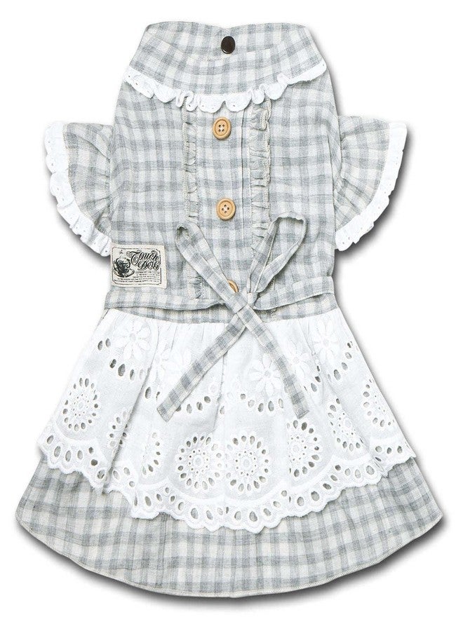 Touchdog 'I love Poochi' Classical Fashion Plaid Dog Dress, Medium, Blue - Image 2