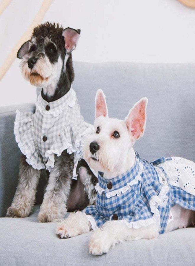 Touchdog 'I love Poochi' Classical Fashion Plaid Dog Dress, Medium, Blue - Image 4