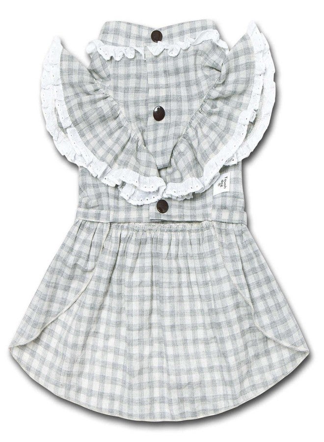 Touchdog 'I love Poochi' Classical Fashion Plaid Dog Dress, Medium, Blue - Image 3
