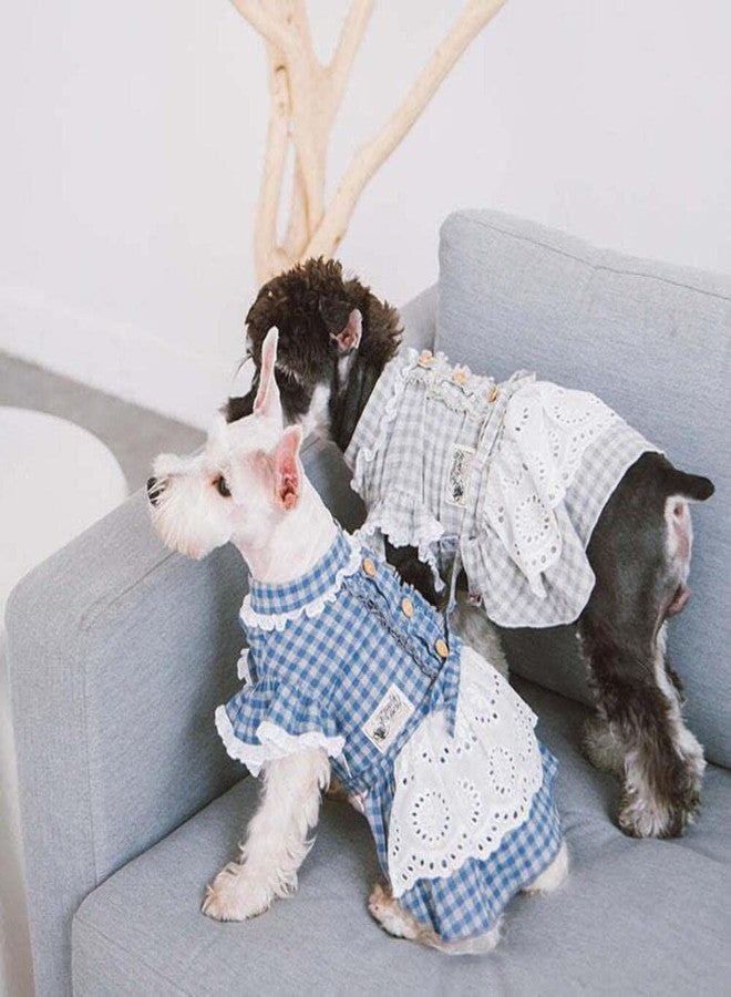 Touchdog 'I love Poochi' Classical Fashion Plaid Dog Dress, Medium, Blue - Image 5