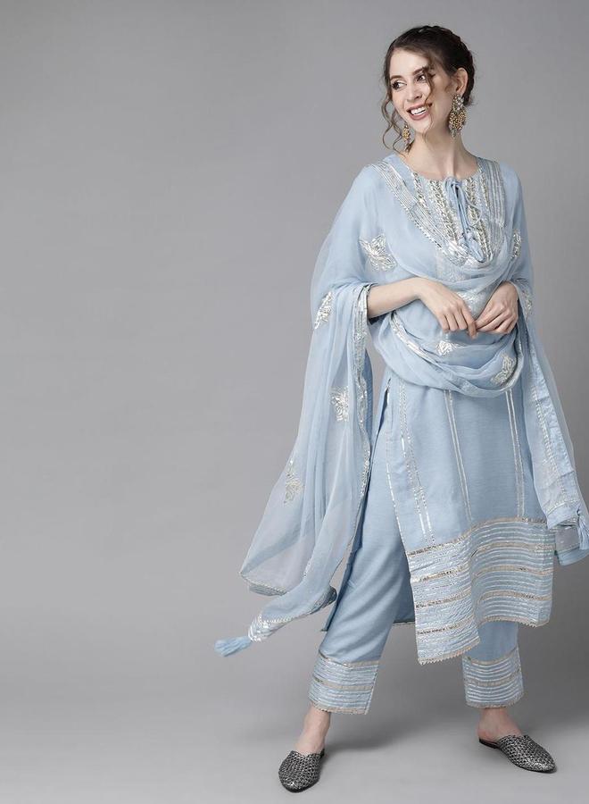 آي شين طقم من كورتا وبنطال مع دوباتا - Image 2