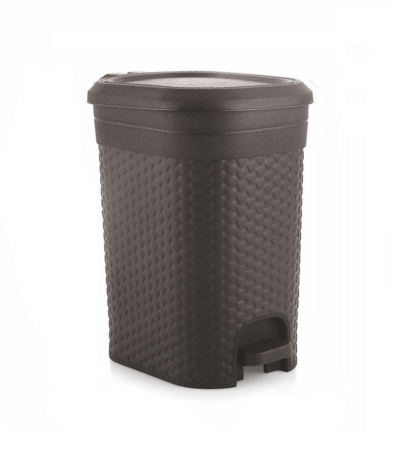 MOLTRES - Kleno Small Size Pedal Bin- Cap. 7 LTR - Plastic (Size-19cmx16cmx28cm) -Table, Desk Plastic Pedal Dustbin (Kleno_7 Bin, Black) - Image 1