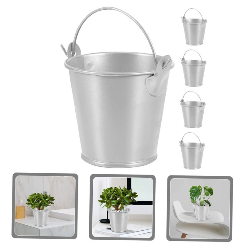 Metal Flower Bucket Mini Tin Pail with Handle for Candy Storage Home Decor - Image 4