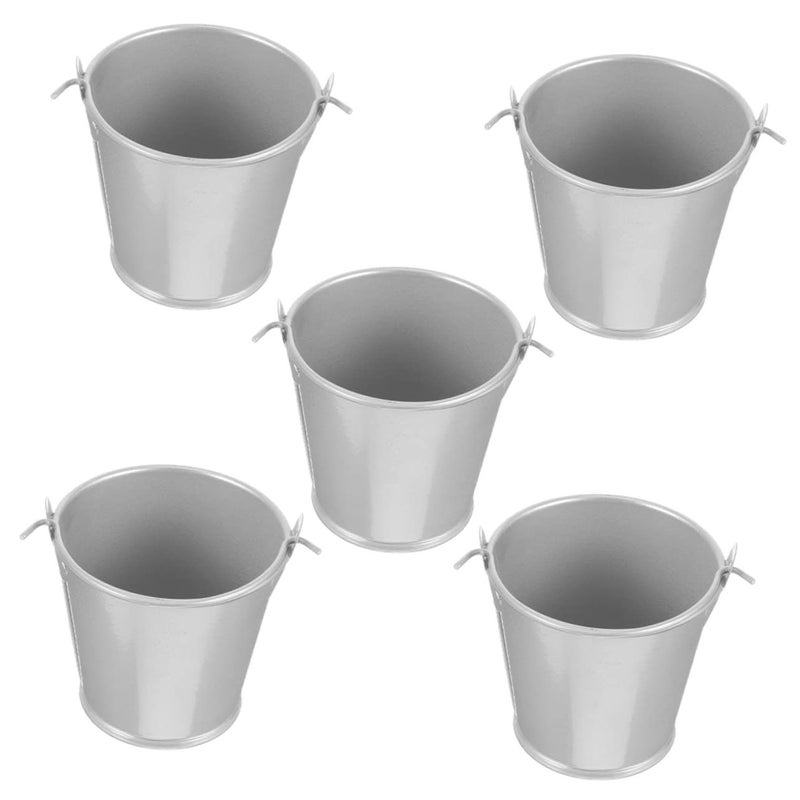 Metal Flower Bucket Mini Tin Pail with Handle for Candy Storage Home Decor - Image 2