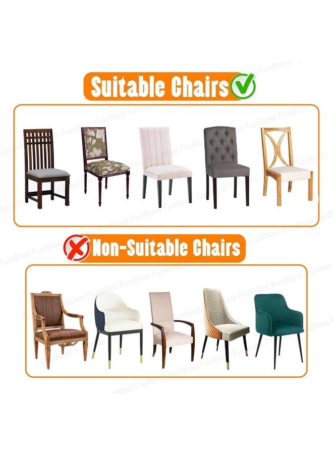 FunBlast Turkish Bubble Frill Chair Cover Stretch Removable Washable Short Dining Chair Cover Protector Seat Slipcover, Elastic Stretch Chair Cover Protector Seat Slipcover (Grey, Pack of 4) - Image 4