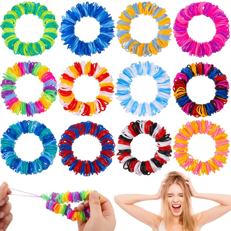 HI-BOOM Hiboom 12 Pack Skin Picking Fidget Toys Trichotillomania Fidget Toys Stretchy Loom Picking Hair Pulling Anxious Toy Anxiety Relief Therapy for Trichotillomania - Image 3