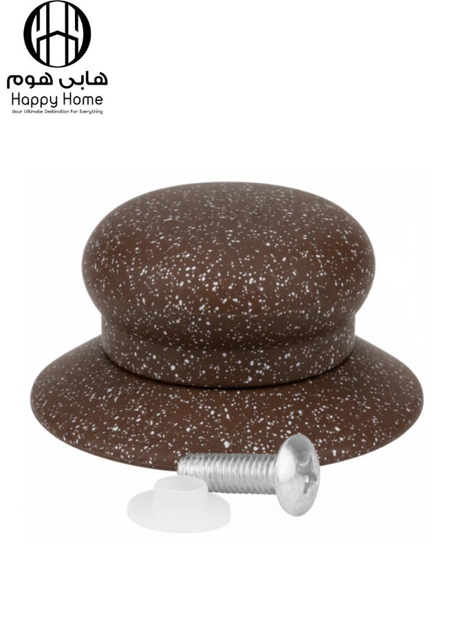 Happy Home Universal Pot Lid Knob Replacement – Heat-Resistant Handle Compatible with Glass & Metal Lids, Crockpot & Cookware – Durable Easy-Grip Pot Lid Handle with Strong Mounting Screw – Quick & Easy Installation -Brown - Image 2