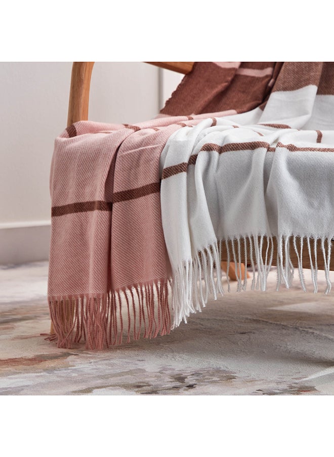 Home Box - Bristol Eka Striped Woven Throw with Fringe 170 x 130 cm - Image 1