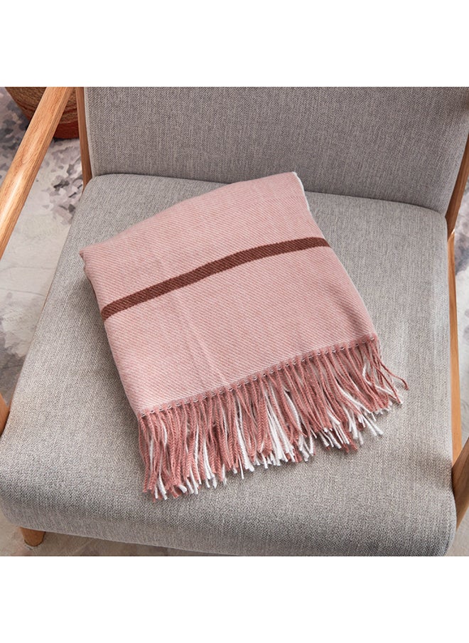 Home Box - Bristol Eka Striped Woven Throw with Fringe 170 x 130 cm - Image 1
