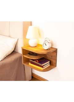 Craftware Craftware Wooden Modern Mango Wood Finish Bedside nightstand Shelf Side Table Imperial Teak Polish with Storage Rack Shelf Clasic Bed Side  - Image 1