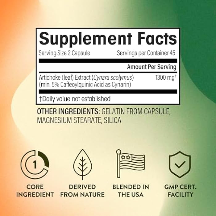 NGL Artichoke Extract Maximum Strength Capsules - Alcachofa - 1300mg, Standardized to 5% Caffeoylquinic Acid for Potent Liver Support & Digestive Health - 90 Capsules - Image 2