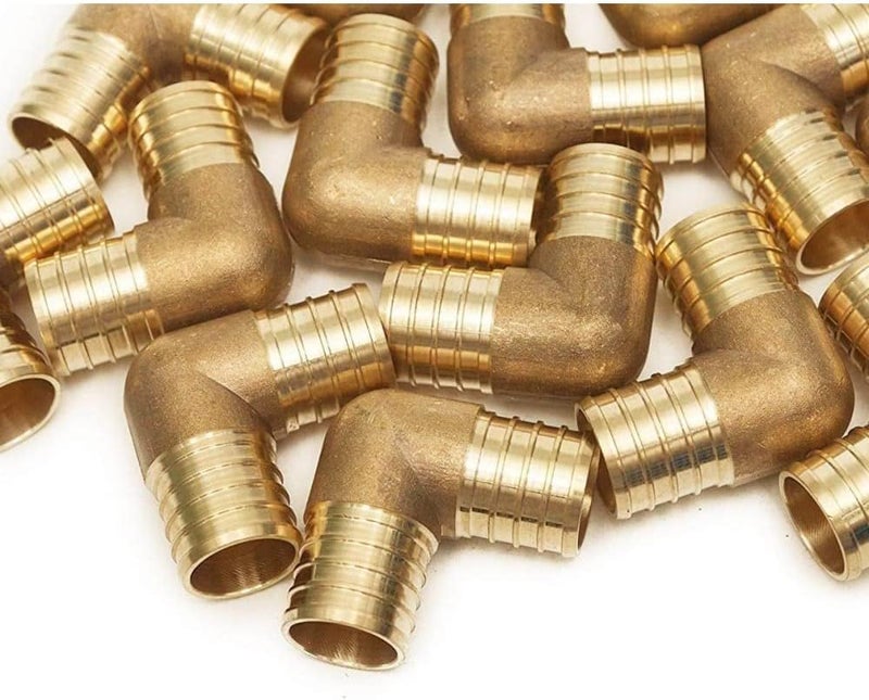 VENTRAL 3/4 Inch PEX Barbed Elbow 90 Connector Fitting Crimp Brass for PEX Pipe Tubing, No Lead 50 - Image 1
