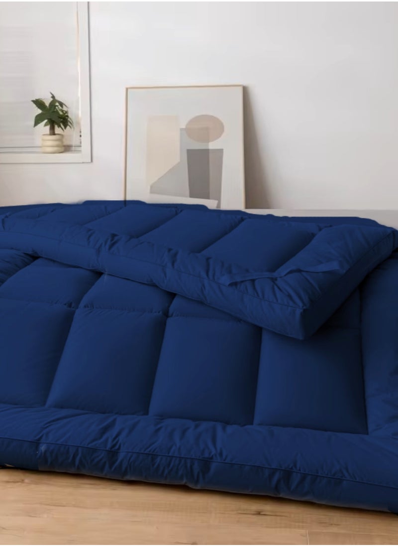 Mattress Topper 10CM Thickness Quilted Microfiber 900gsm, King/Queen/Double/Single Sizes, Color Blue