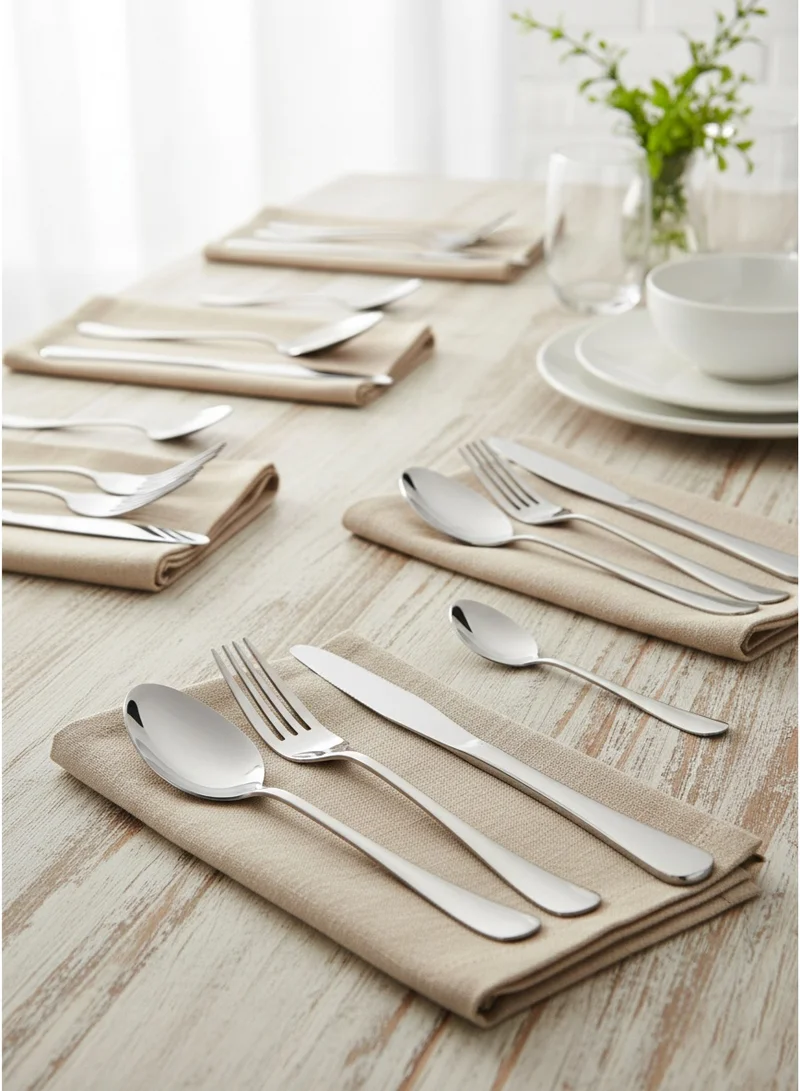 Cuisine Art Evren 24-Piece Cutlery Set - Sleek Silver Stainless Steel Flatware