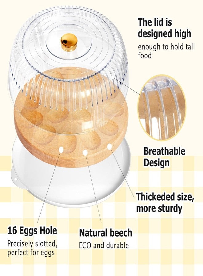 AceList Reversible Wood Charcuterie Board with Lid - Deviled Egg Platter & Holder - Countertop & Refrigerator for Easter & Thanksgiving - Image 3