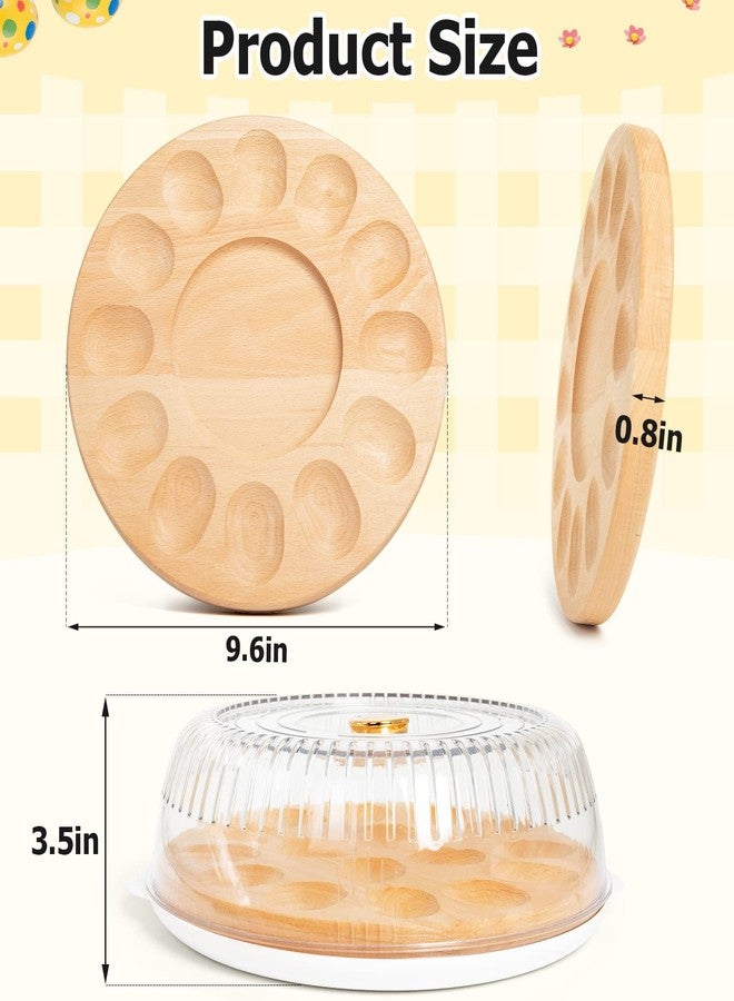 AceList Reversible Wood Charcuterie Board with Lid - Deviled Egg Platter & Holder - Countertop & Refrigerator for Easter & Thanksgiving - Image 4