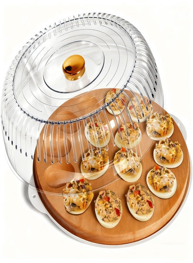 AceList Reversible Wood Charcuterie Board with Lid - Deviled Egg Platter & Holder - Countertop & Refrigerator for Easter & Thanksgiving - Image 1