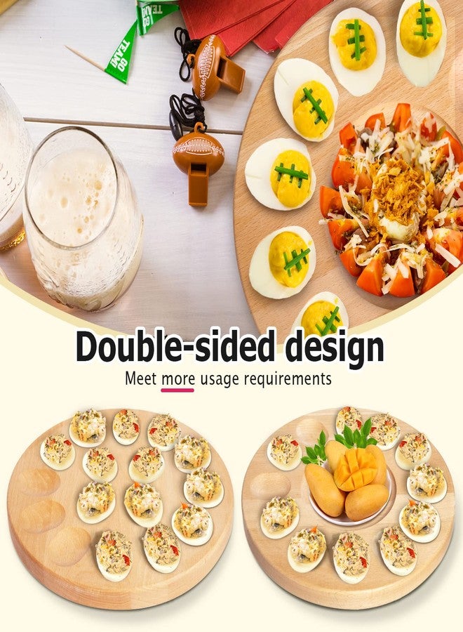 AceList Reversible Wood Charcuterie Board with Lid - Deviled Egg Platter & Holder - Countertop & Refrigerator for Easter & Thanksgiving - Image 2