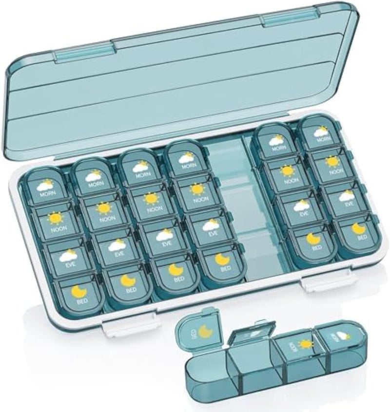 Pill Organizer for Daily Use - Blue