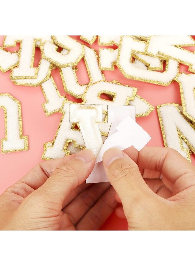 Bukela 26 Pcs Self Adhesive Letter Patches Chenille Letters Stickers, A-Z Embroidered Applique Patches Alphabet Cloth Patch for Clothes, Bags, Hat, Phone Case, DIY Accessories (White) - Image 3