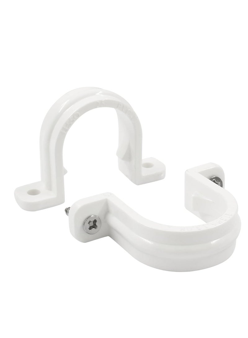 PVC White U Clamps Fastener Hanger Pipe Clamps Clip with Screw and plug, for Conduit Pipe Fixing Bracket and Support Water Pipe and Gas Pipe – 10 Pcs (1.1/4 Inch)