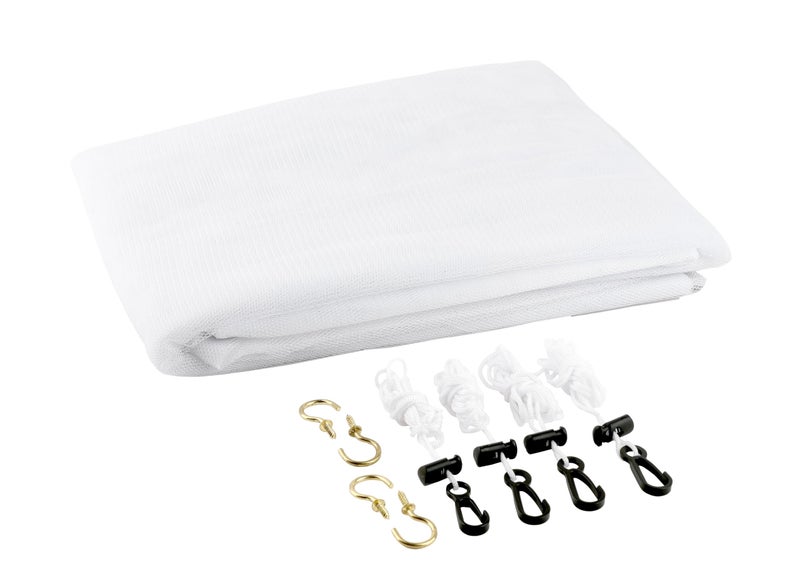 Coghlan's Rectangular Mosquito Net â€“ Lightweight Mesh Canopy for Camping, Travel, and Outdoor Use â€“ Includes Tie Loops, Carry Bag, Twine, Hooks, Anchors, Nails â€“ White, 78" x 32" x 59" - Image 1