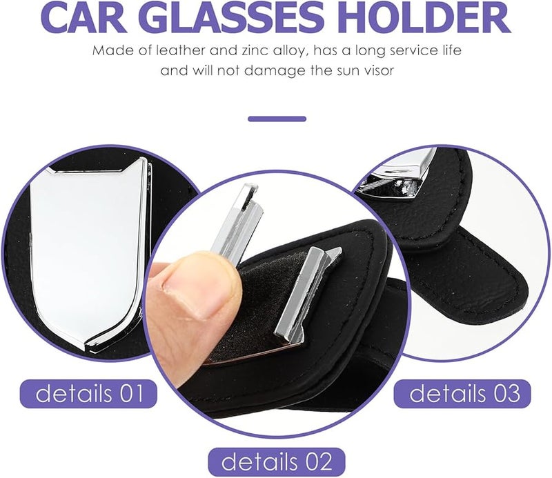 Car Visor Sunglasses Holder Clip Black Compact Design Secure Glasses Organizer Mount Easy Access - Image 5