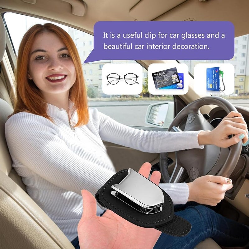 Car Visor Sunglasses Holder Clip Black Compact Design Secure Glasses Organizer Mount Easy Access - Image 3
