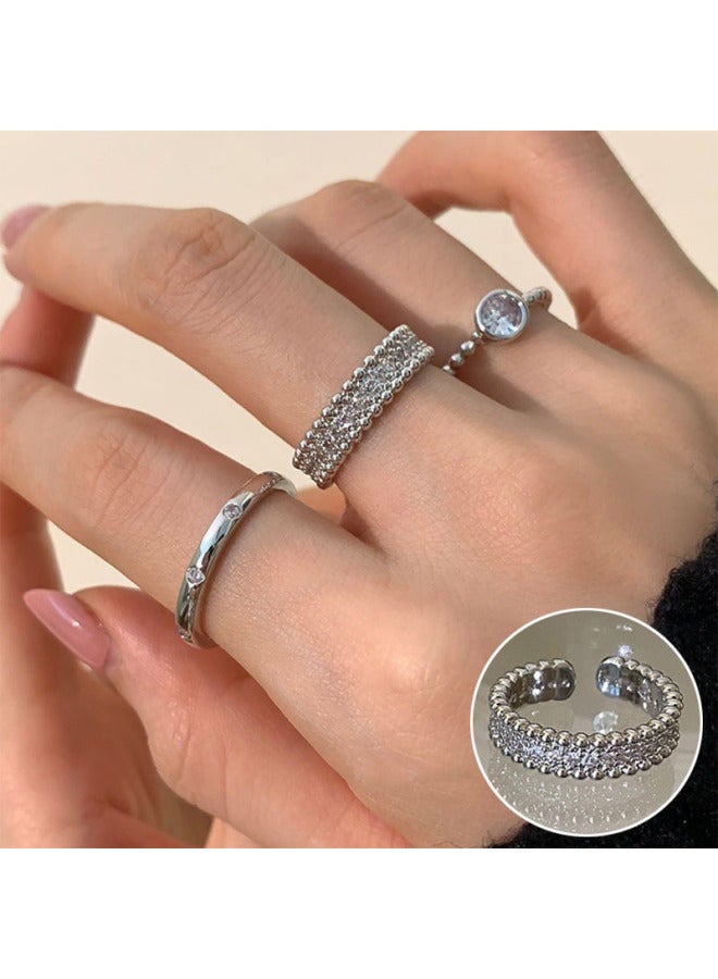 Super Fairy Colorful Shiny Sweet Cool Ring Women's Moonlight Forest Elegant Elegant S925 Silver Plated Open Finger Ring Food Finger Ring